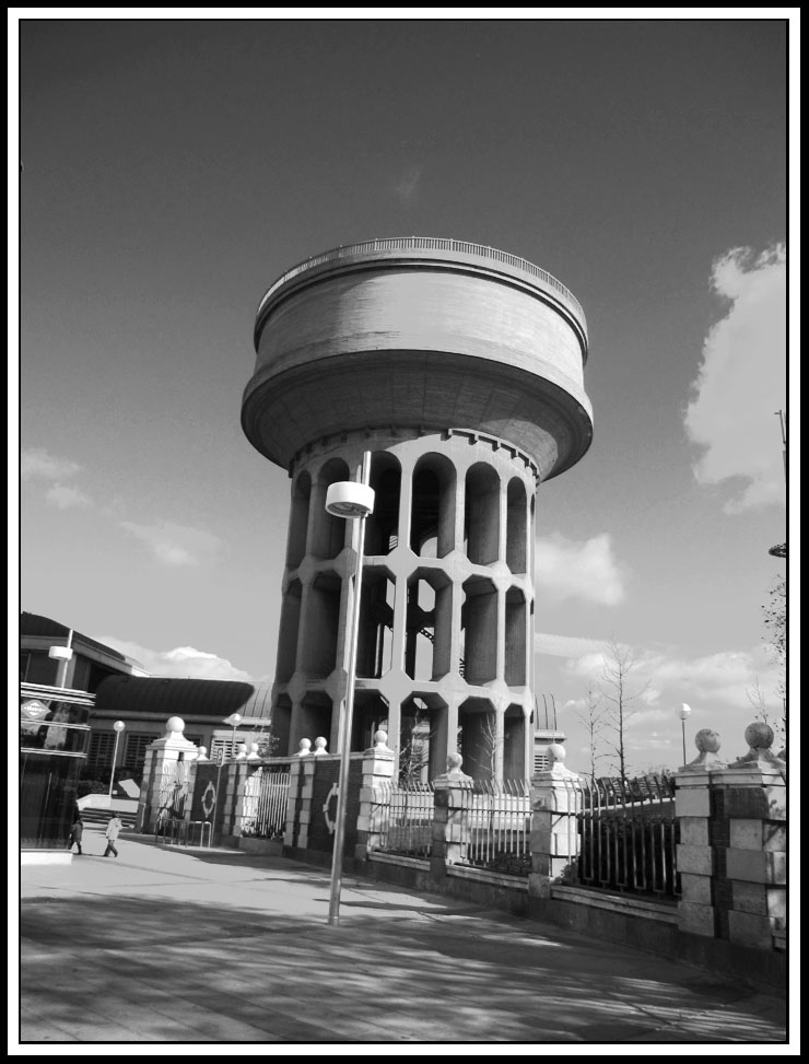 the water tower outside of the Fundacion Canal in Madrid, Spain water-tower