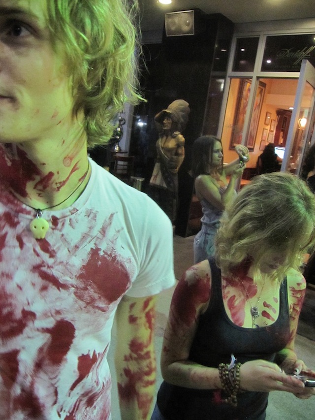 Murray and Alba, on Lincoln Road, as zombies